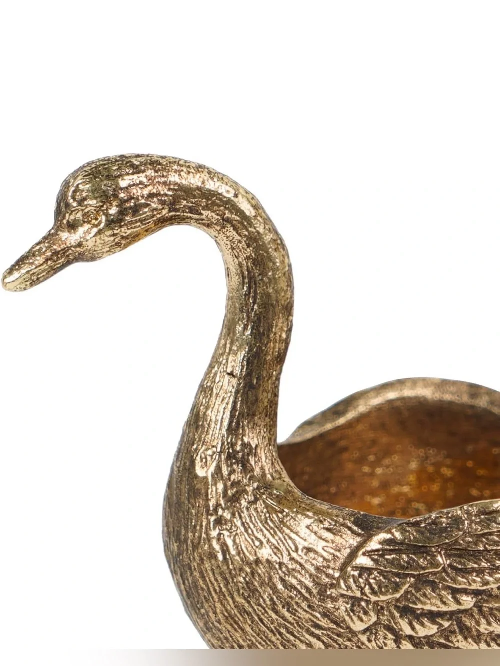 Gold Swan Decorative Votive Candle Holder Set - Elegant Table Accent